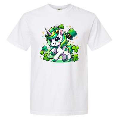 St Patrick Day Irish Unicorn Lepricorn Garment-Dyed Heavyweight T-Shirt