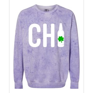 St Patricks Day Chi Irish Beer Drinker Chicago Gift Colorblast Crewneck Sweatshirt