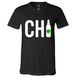 St Patricks Day Chi Irish Beer Drinker Chicago Gift V-Neck T-Shirt