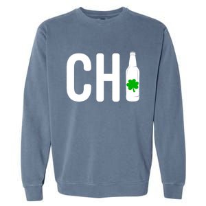 St Patricks Day Chi Irish Beer Drinker Chicago Gift Garment-Dyed Sweatshirt