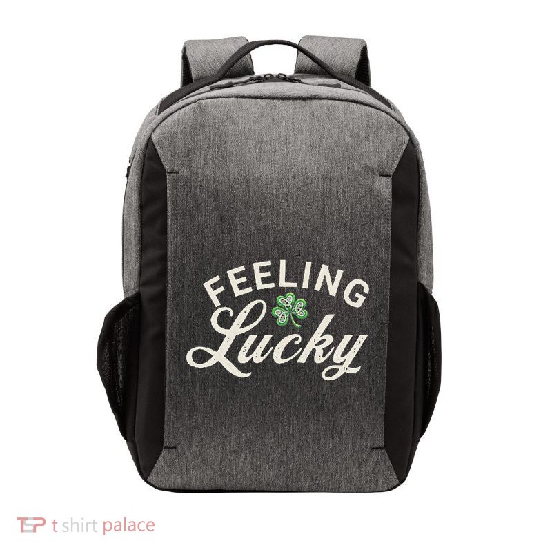 St. Patricks Day Feeling Lucky Shamrock Vector Backpack