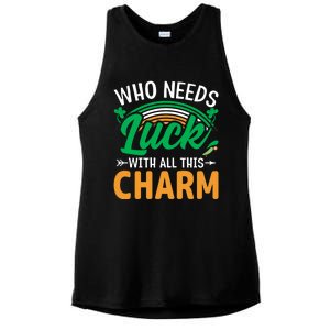 St Patricks Day Funny Gift Ladies PosiCharge Tri-Blend Wicking Tank