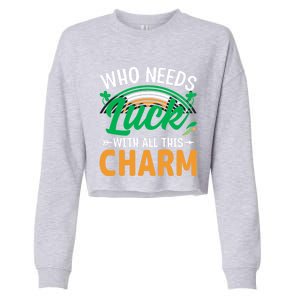 St Patricks Day Funny Gift Cropped Pullover Crew