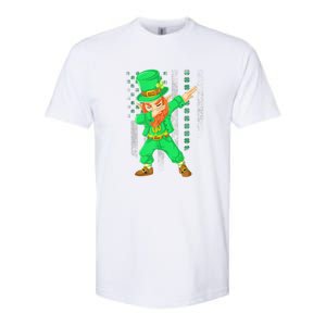 St Patrick's Day Dabbing Leprechaun Irish American Flag Softstyle CVC T-Shirt