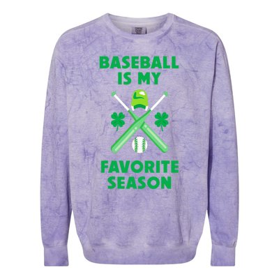 St Patricks Day Baseball Is My Favorite Season Colorblast Crewneck Sweatshirt