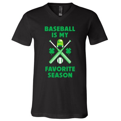 St Patricks Day Baseball Is My Favorite Season V-Neck T-Shirt