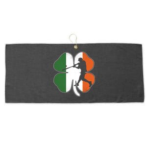 St Patrick's Day Shamrock Baseball Player Costume Gift Large Microfiber Waffle Golf Towel