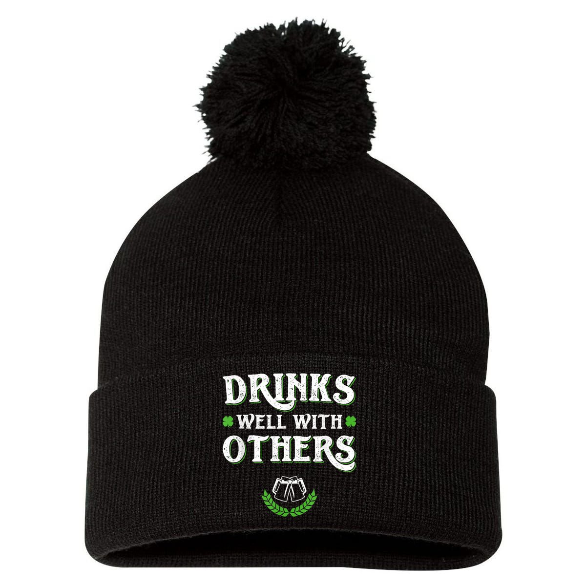 St Patricks Day, Funny St Patricks Day, St Patricks Day Drinking Team Pom Pom 12in Knit Beanie