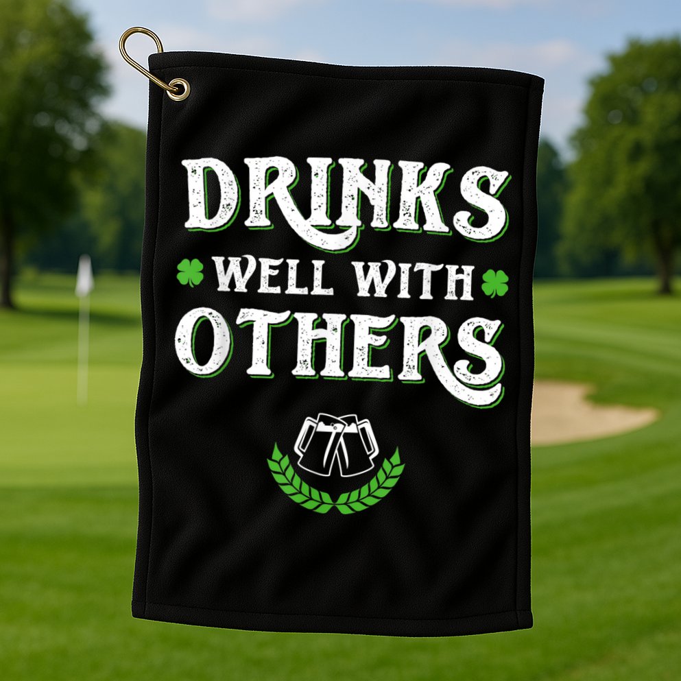 St Patricks Day, Funny St Patricks Day, St Patricks Day Drinking Team Golf Towel
