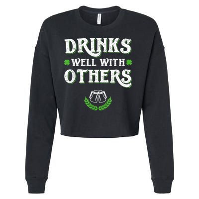 St Patricks Day, Funny St Patricks Day, St Patricks Day Drinking Team Cropped Pullover Crew