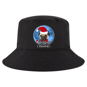 Santa Pug Dog Merry Christmas Is Coming Graphic Funny Gift Cool Comfort Performance Bucket Hat