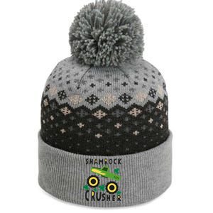 St Patrick's Day Shamrock Monster Truck Gift The Baniff Cuffed Pom Beanie