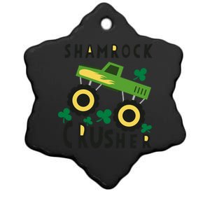 St Patrick's Day Shamrock Monster Truck Gift Ceramic Star Ornament