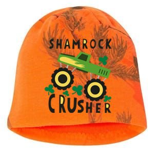 St Patrick's Day Shamrock Monster Truck Gift Kati - Camo Knit Beanie