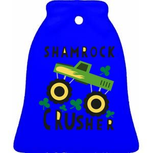 St Patrick's Day Shamrock Monster Truck Gift Ceramic Bell Ornament