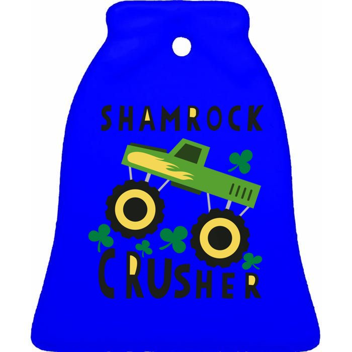 St Patrick's Day Shamrock Monster Truck Gift Ceramic Bell Ornament