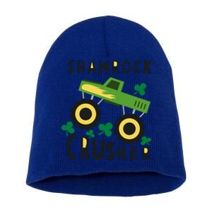 St Patrick's Day Shamrock Monster Truck Gift Short Acrylic Beanie