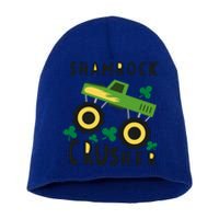 St Patrick's Day Shamrock Monster Truck Gift Short Acrylic Beanie