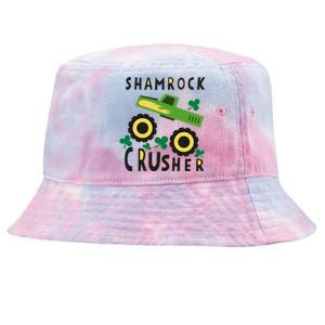 St Patrick's Day Shamrock Monster Truck Gift Tie-Dyed Bucket Hat