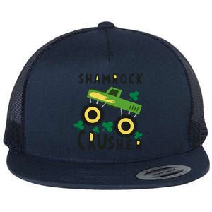 St Patrick's Day Shamrock Monster Truck Gift Flat Bill Trucker Hat