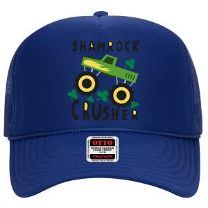 St Patrick's Day Shamrock Monster Truck Gift High Crown Mesh Back Trucker Hat