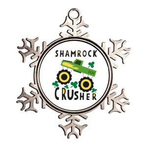 St Patrick's Day Shamrock Monster Truck Gift Metallic Star Ornament