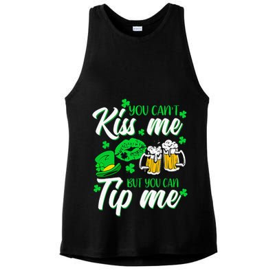 St Patricks Day Lucky Shamrock Waitress Bartender Waiter Ladies PosiCharge Tri-Blend Wicking Tank