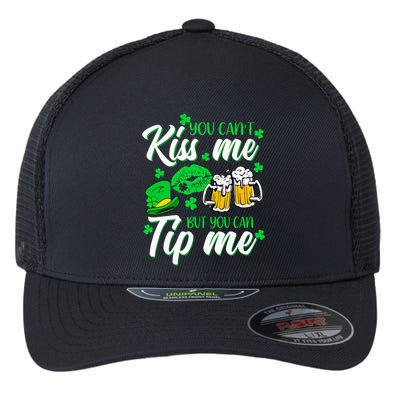 St Patricks Day Lucky Shamrock Waitress Bartender Waiter Flexfit Unipanel Trucker Cap
