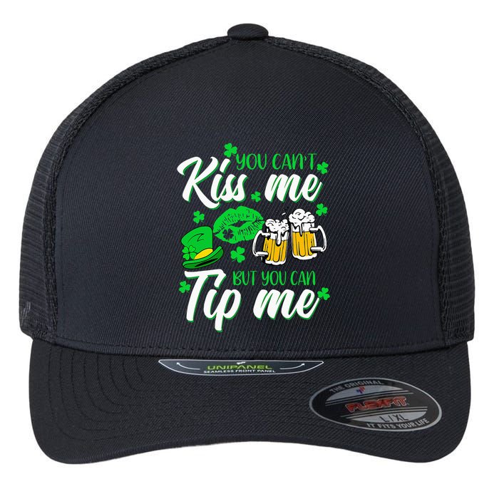 St Patricks Day Lucky Shamrock Waitress Bartender Waiter Flexfit Unipanel Trucker Cap