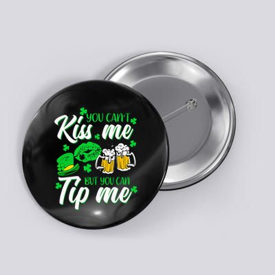 St Patricks Day Lucky Shamrock Waitress Bartender Waiter Button