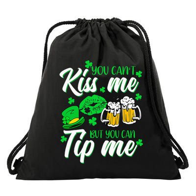 St Patricks Day Lucky Shamrock Waitress Bartender Waiter Drawstring Bag