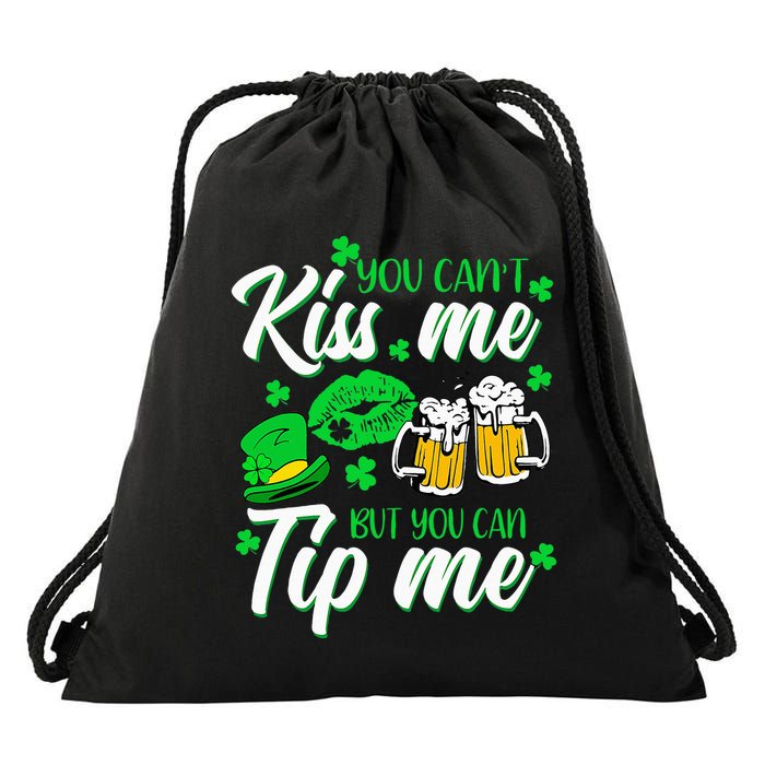 St Patricks Day Lucky Shamrock Waitress Bartender Waiter Drawstring Bag