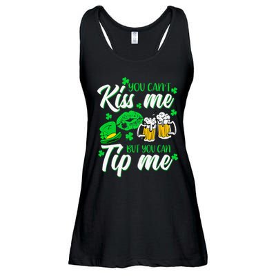 St Patricks Day Lucky Shamrock Waitress Bartender Waiter Ladies Essential Flowy Tank