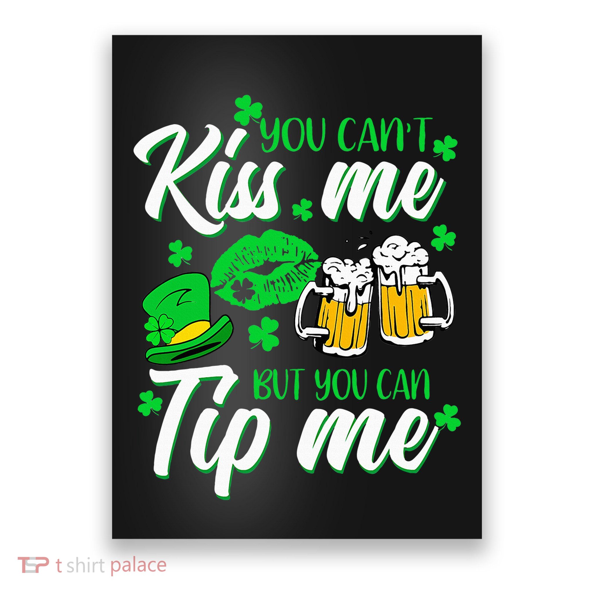 St Patricks Day Lucky Shamrock Waitress Bartender Waiter Poster