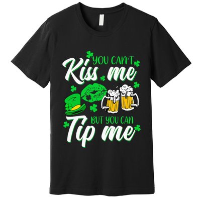 St Patricks Day Lucky Shamrock Waitress Bartender Waiter Premium T-Shirt