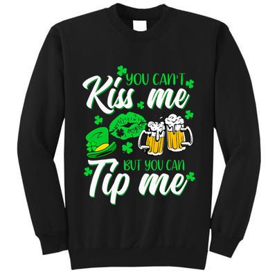St Patricks Day Lucky Shamrock Waitress Bartender Waiter Tall Sweatshirt