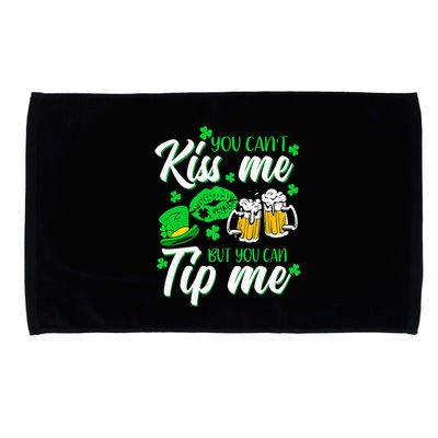 St Patricks Day Lucky Shamrock Waitress Bartender Waiter Microfiber Hand Towel
