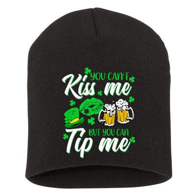 St Patricks Day Lucky Shamrock Waitress Bartender Waiter Short Acrylic Beanie
