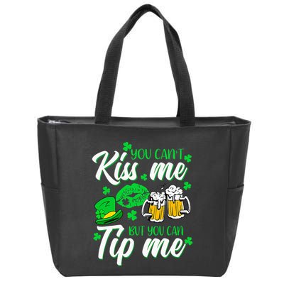 St Patricks Day Lucky Shamrock Waitress Bartender Waiter Zip Tote Bag