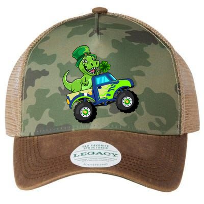 St Patricks Day Cute Dinosaur Monster Truck Gift Legacy Tie Dye Trucker Hat