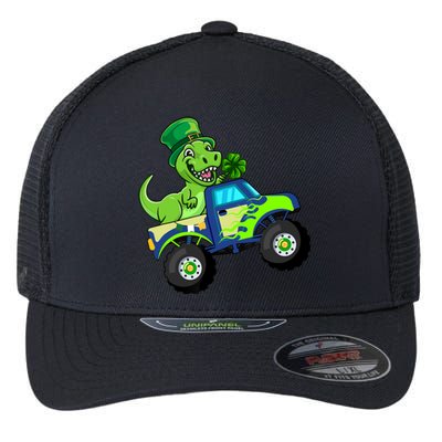 St Patricks Day Cute Dinosaur Monster Truck Gift Flexfit Unipanel Trucker Cap