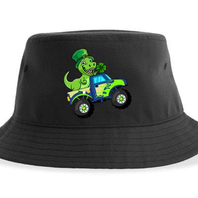 St Patricks Day Cute Dinosaur Monster Truck Gift Sustainable Bucket Hat