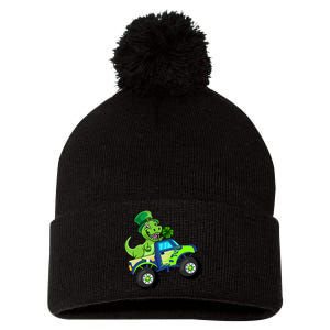 St Patricks Day Cute Dinosaur Monster Truck Gift Pom Pom 12in Knit Beanie