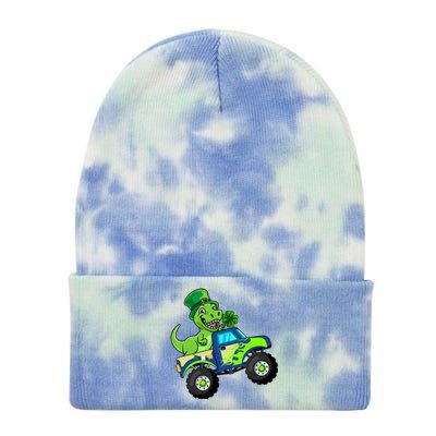 St Patricks Day Cute Dinosaur Monster Truck Gift Tie Dye 12in Knit Beanie