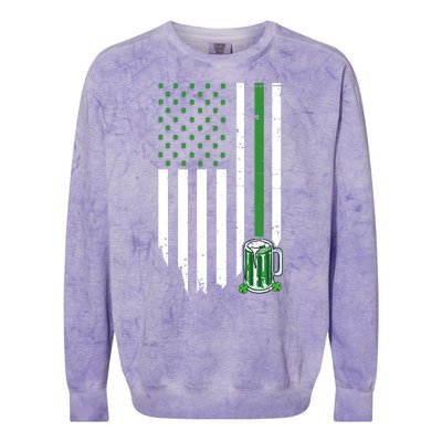 St Patrick's Day Beer American Flag Colorblast Crewneck Sweatshirt