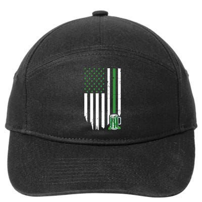 St Patrick's Day Beer American Flag 7-Panel Snapback Hat
