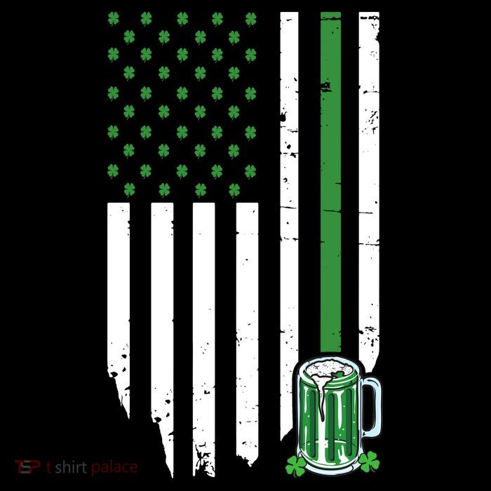 St Patrick's Day Beer American Flag Drawstring Bag