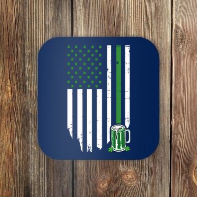 St Patrick's Day Beer American Flag Coaster