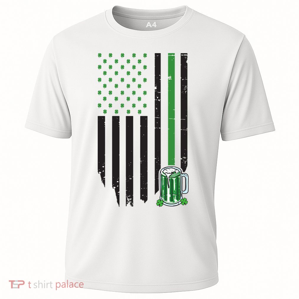 St Patrick's Day Beer American Flag Performance Shirt