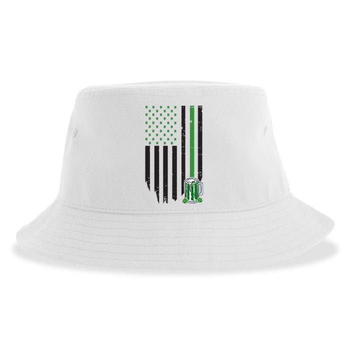 St Patrick's Day Beer American Flag Sustainable Bucket Hat